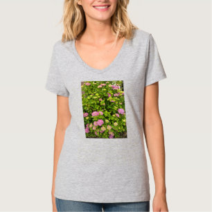 T-Shirt de photographie de fleurs de jardin roses