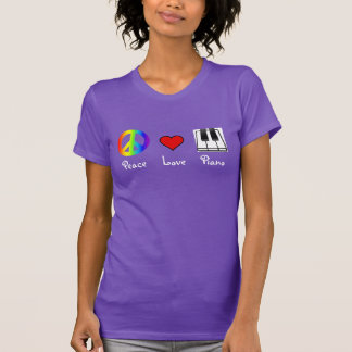 T-shirt de piano d'amour de paix