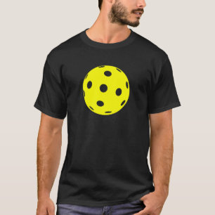T-shirt de Pickleball : Boule jaune sur le noir