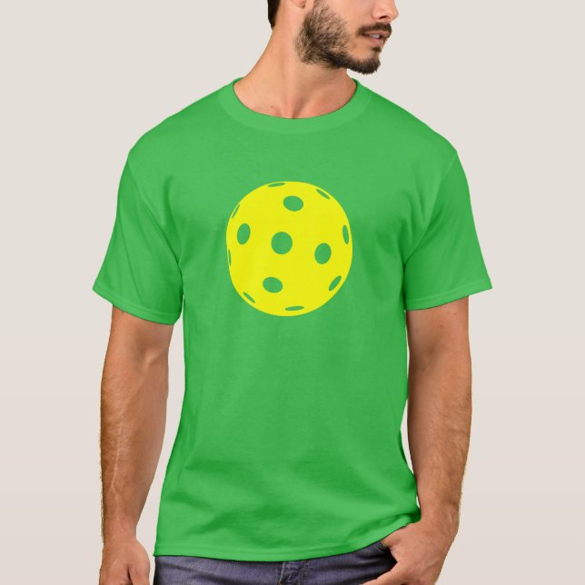 T-shirt de Pickleball : Boule jaune sur le vert (Devant)