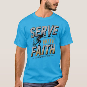 T-Shirt de Pickleball Chrétien Servir avec Foi