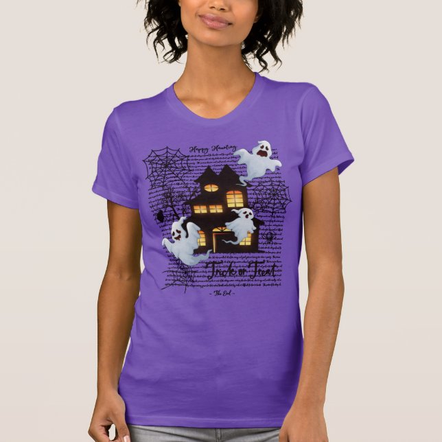 T-shirt de pièce en t de fantôme de Halloween des (Devant)