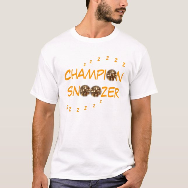 T-shirt de pièce en t "de Snoozer de champion" (Devant)