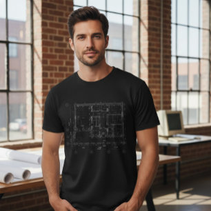 T-Shirt de plan architectural moderne