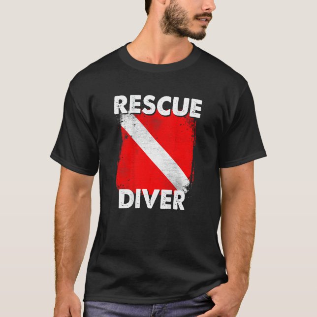 T-Shirt de plongeur Secouru SCUBA pour instructeur (Devant)