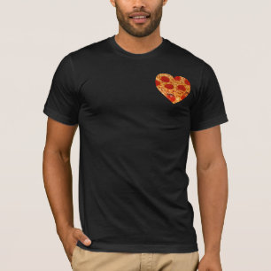 T-shirt de poche de coeur de pizza