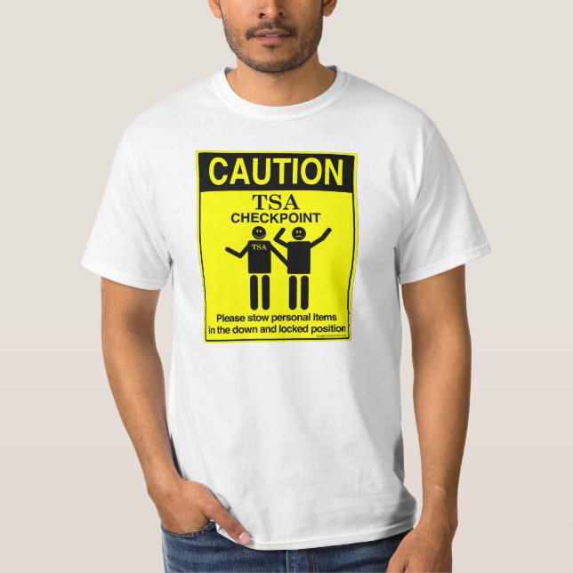 T-shirt de point de contrôle de la précaution TSA (Devant)
