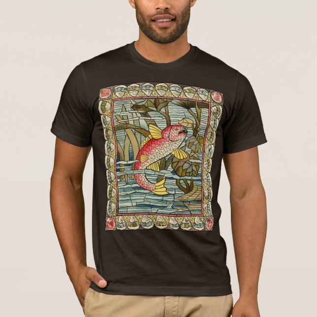 T-shirt de poisson en mosaïque (Devant)