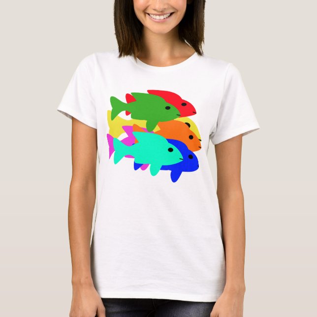 T-shirt de poissons d'arc-en-ciel (Devant)