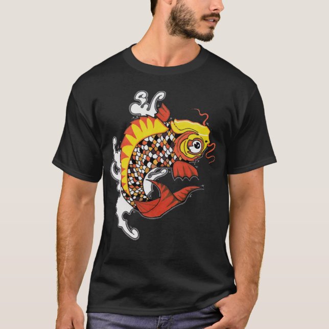 T-shirt de poissons de Koi (Devant)