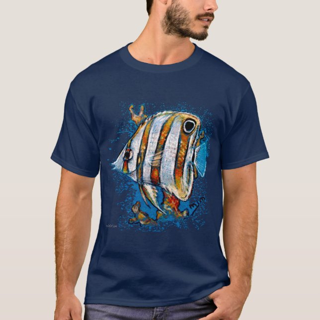 T-shirt de poissons de papillon de Copperband (Devant)