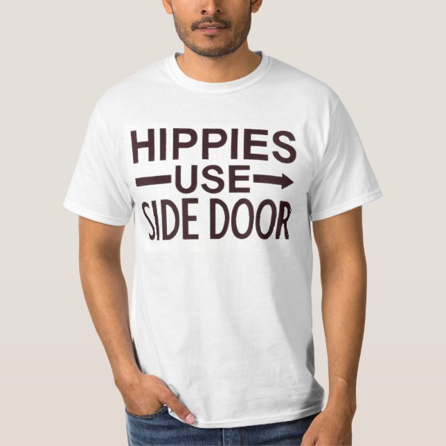T-shirt de porte latérale d'utilisation de hippies (Devant)