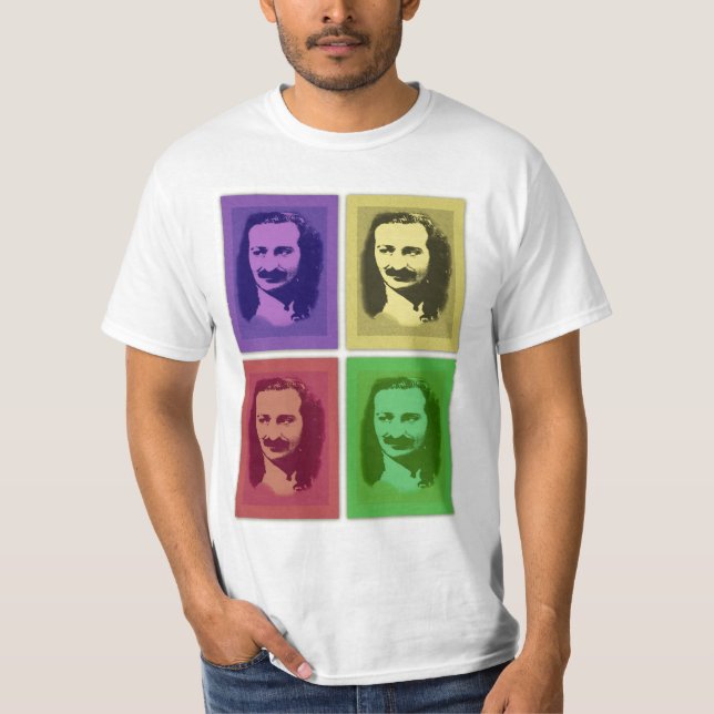 T-shirt de portrait de baba de Meher d'art de (Devant)