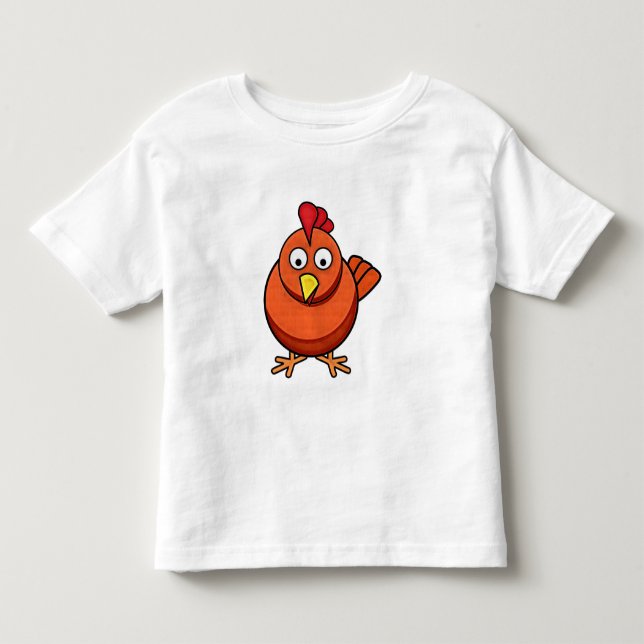 T-shirt de poulet de bande dessinée d'enfants (Devant)