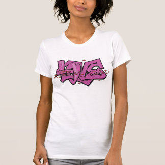 T-shirt de pourpre de graffiti d'amour