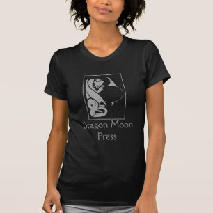 T-shirt de presse de lune de dragon - logo argent