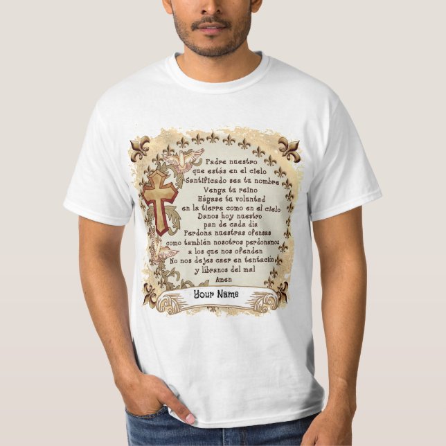 T-shirt de prière des lords espagnol révisé (Devant)