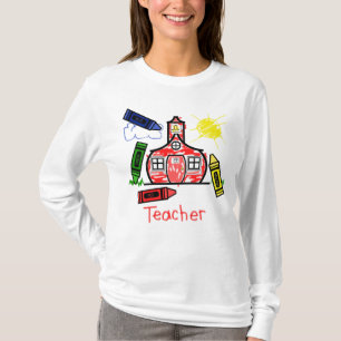 T-shirt de professeur - école et crayons