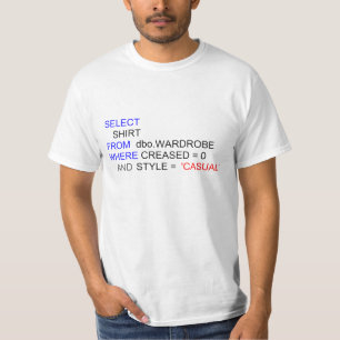 T-shirt de programmation par ordinateur de SQL