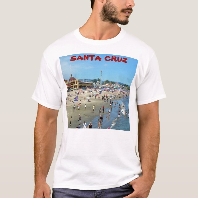 T-shirt de promenade de plage de Santa Cruz (Devant)
