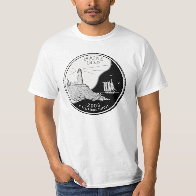 T-shirt de quart d'état du Maine (Devant)