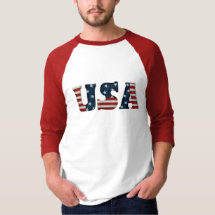 T-shirt de raglan de douille des Etats-Unis 3/4