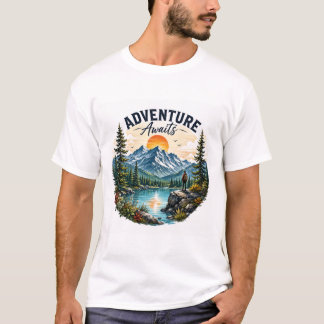 T-shirt de randonnée Adventure Awaits Mountain Lak