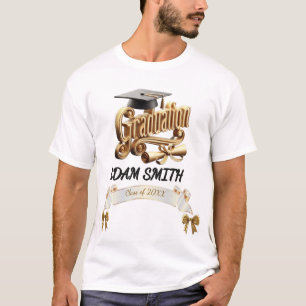T-Shirt de remise de diplôme personnalisé en Or 3D