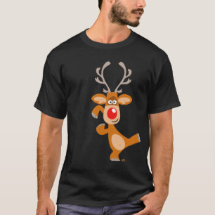 T-shirt de renne de Noël de bande dessinée