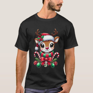 T-shirt de rennes de Noël mignon