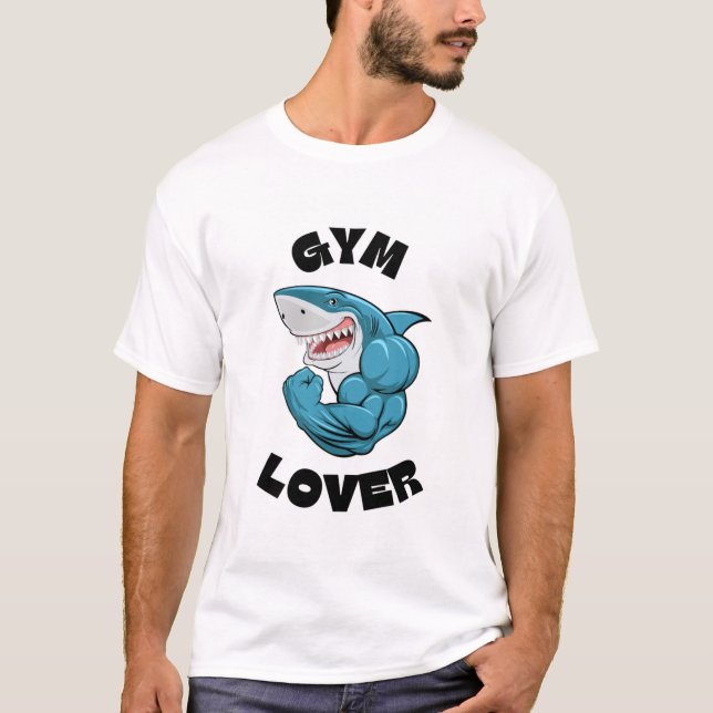 T-shirt de requin Gym Lover Gras et Design muscula (Devant)
