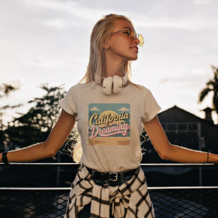 T-shirt de rêve de Californie jaune et blanc