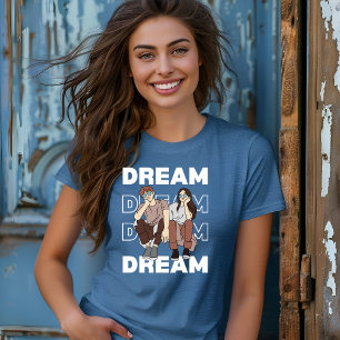 T-shirt de rêve holographique moderne rose noir