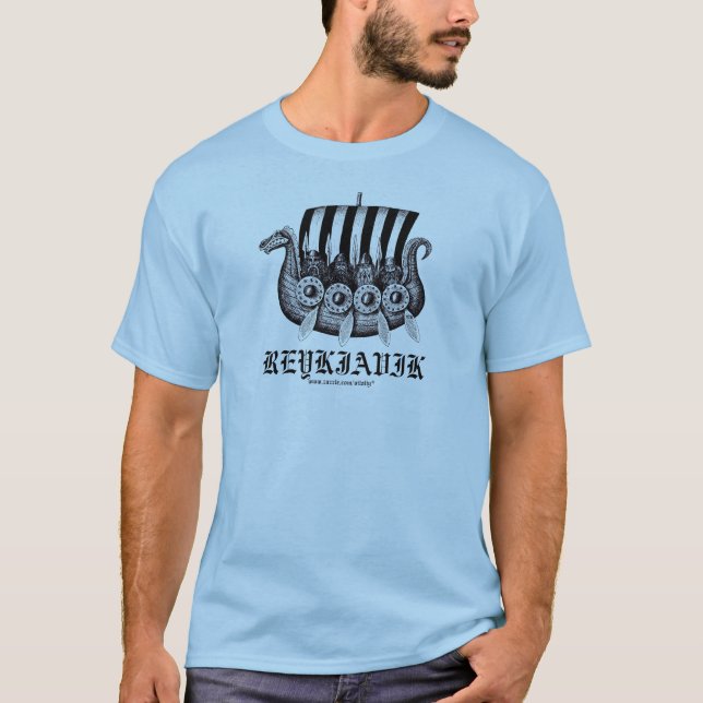T-shirt de Reykjavik Islande avec Vikings dans (Devant)