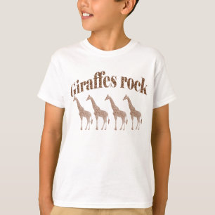 T-shirt de roche de girafes