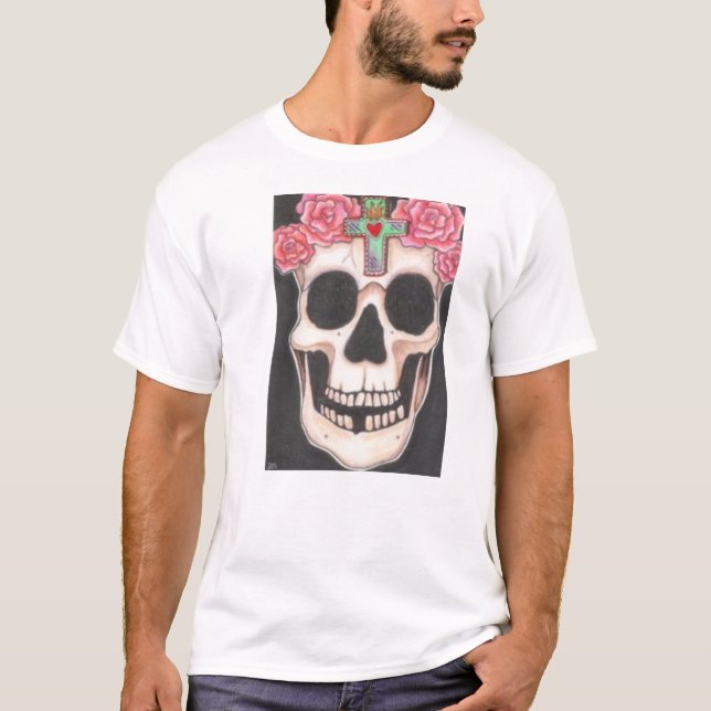 T-shirt de roses de N de crâne ' (Devant)