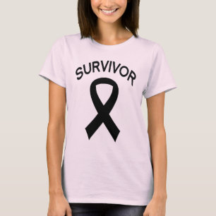 T-shirt de ruban de noir de Cancer de mélanome de