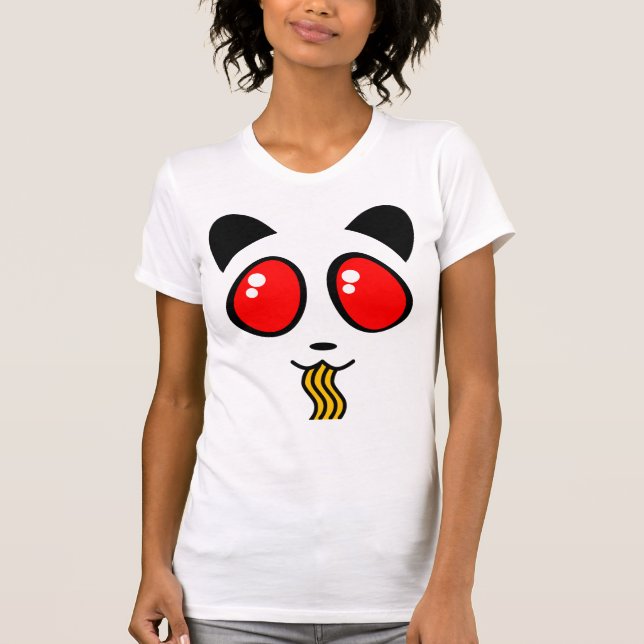 T-SHIRT DE S DE FEMMES DE VISAGE DE PANDA DE RAMEN (Devant)