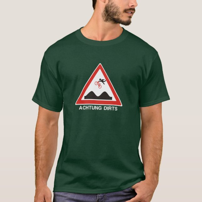 T-SHIRT DE SALETÉS DU STYLE LIBRE ACHTUNG DE BMX (Devant)