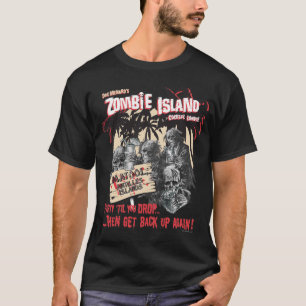 T-shirt de salon de cocktail d'île de zombi