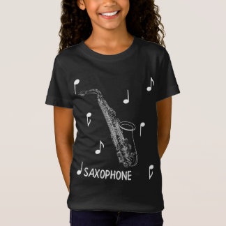 T-shirt de saxophone de notes musicales