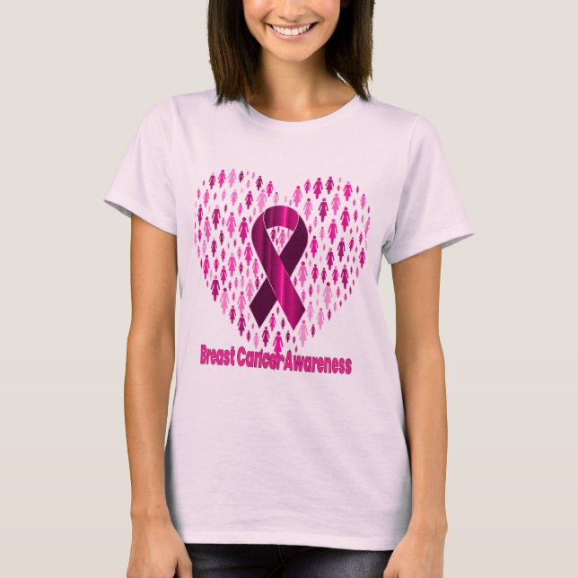 T-shirt de sensibilisation au cancer du sein rose  (Devant)