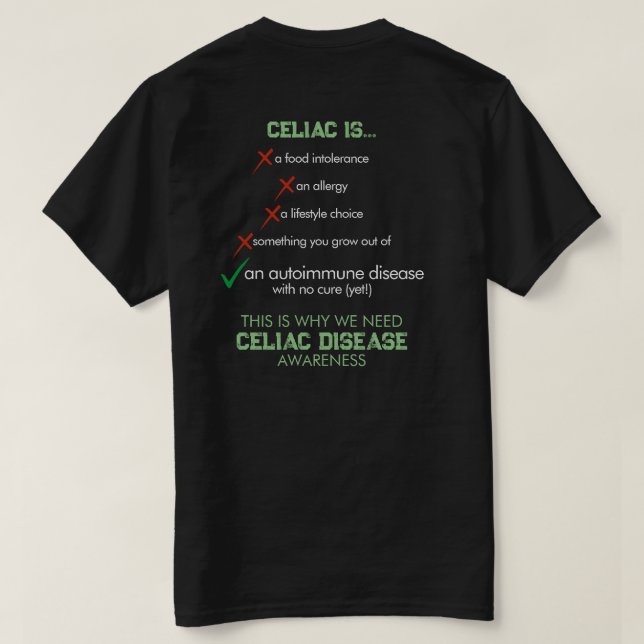 T-shirt de sensibilisation aux maladies coeliaques (Design dos)