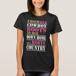 T-shirt De Ses Bottes De Cowboy À Sa Maison Inférieure, El