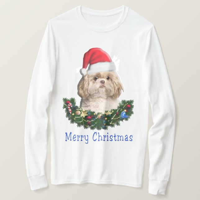 T-shirt de Shih-Tsu Dog Christmas (Design devant)