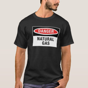 T-shirt de signe de gaz naturel de danger