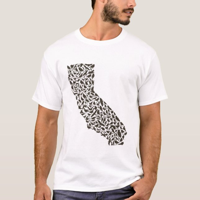 T-shirt de silhouette d'oiseaux de la Californie (Devant)