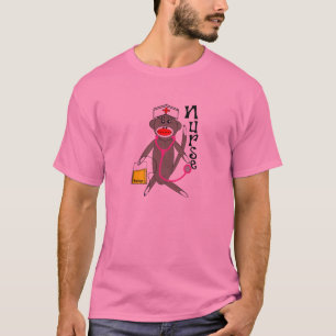T-shirt de singe de chaussette d'infirmière
