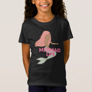 T-shirt de sirène noire pour enfants
