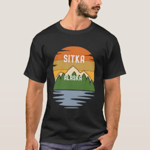 T-shirt De Sitka Alaska Vintage Sunset